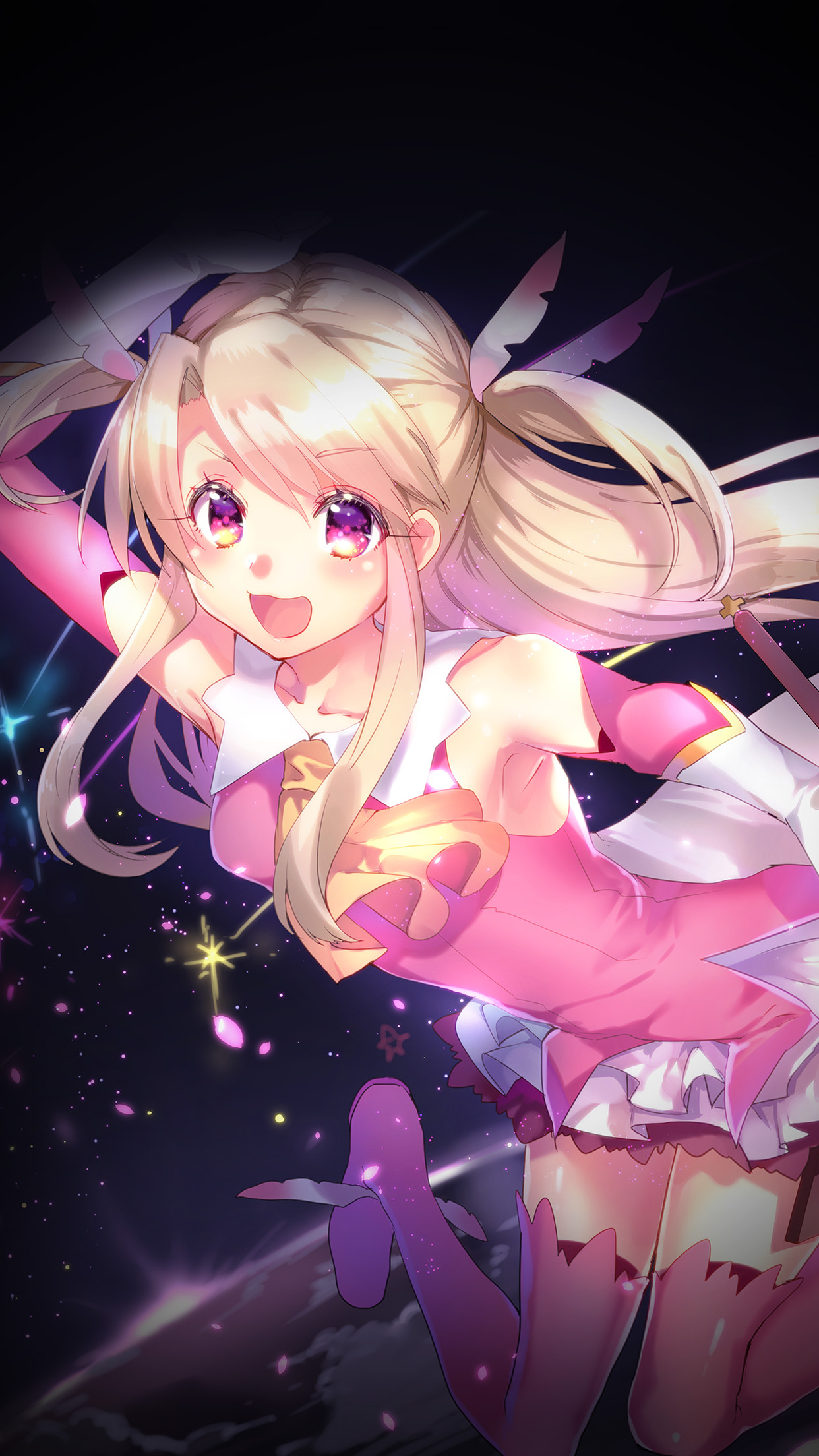 Prisma Illya Girl Anime Space Art Illustration Android wallpaper