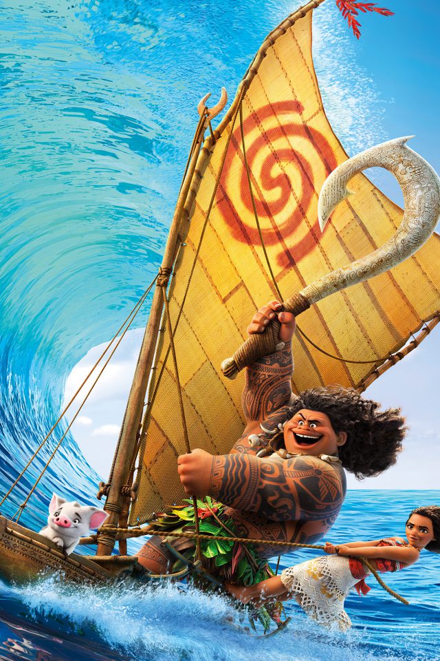 Surf Moana Disney Film Anime Illustration Art Android wallpaper