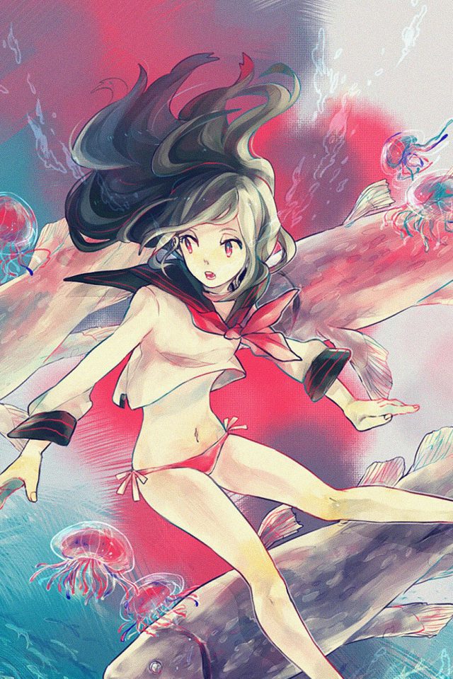 Wallpaper Girl In Ocean Anime Illust Android wallpaper