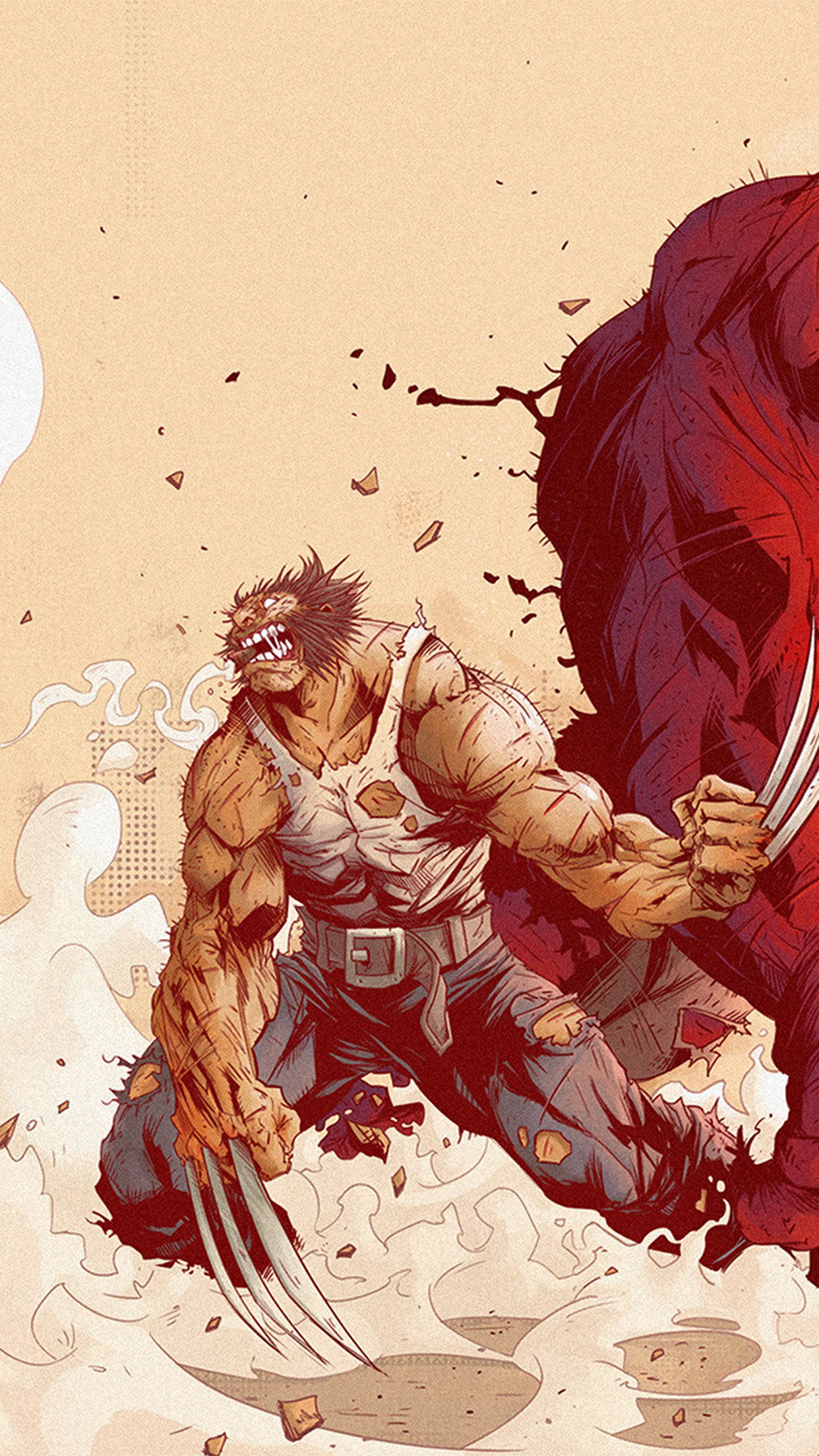 Wolverine Anime Tonton Revolver Illustration Art Android wallpaper
