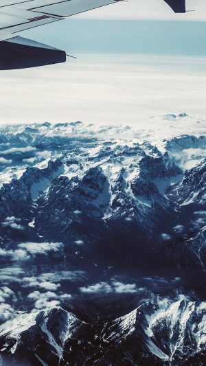 Airplane Sky Mountain Snow Ice Nature Android wallpaper