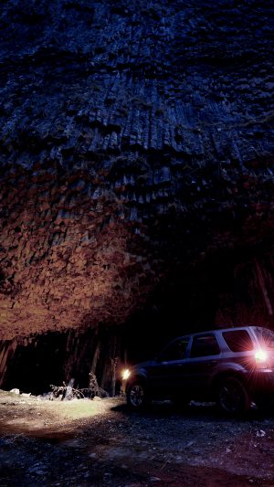 Armenia Garni Late Night Wood Mountain With Car Nature Android wallpaper