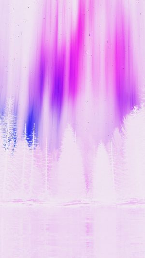 Aurora Night Sky White Pink Nature Art Android wallpaper