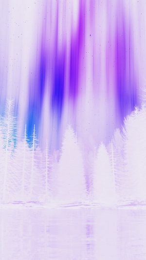 Aurora Night Sky White Purple Nature Art Android wallpaper