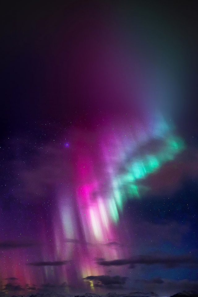 Aurora Trippy Sky Nature Android wallpaper