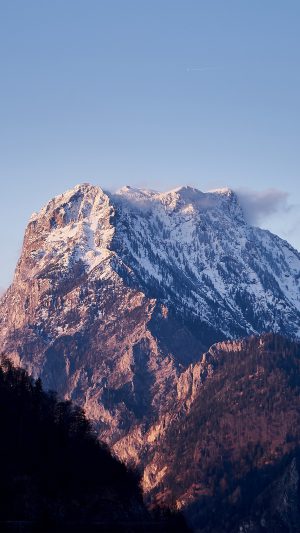 Avalanche Snow Mountain Winter Wood Nature Android wallpaper