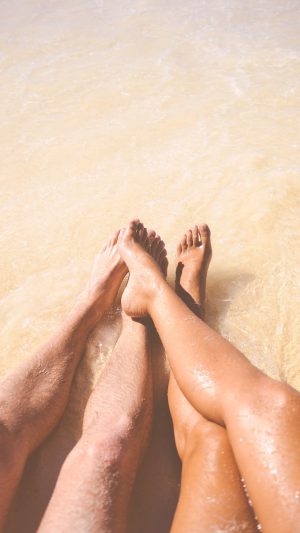 Beach Couple Sea Sand Nature Art Android wallpaper
