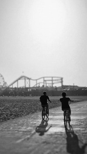 Beach People Happy Hour Nature Black And White Android wallpaper