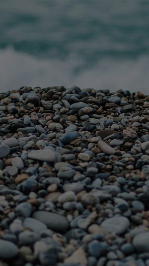 Beach Stones Sea Nature Dark Android wallpaper