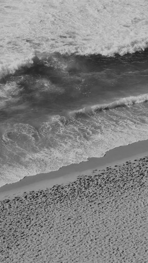 Beach Wave Coast Nature Sea Water Summer Bw Dark Android wallpaper
