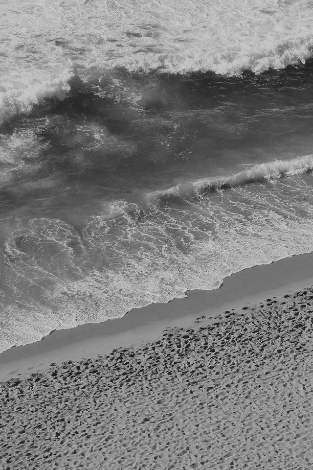 Beach Wave Coast Nature Sea Water Summer Bw Dark Android wallpaper