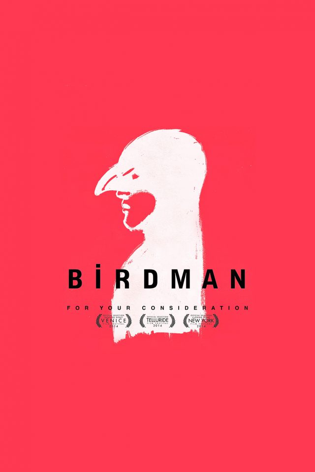 Birdman Poster Red Film Android wallpaper