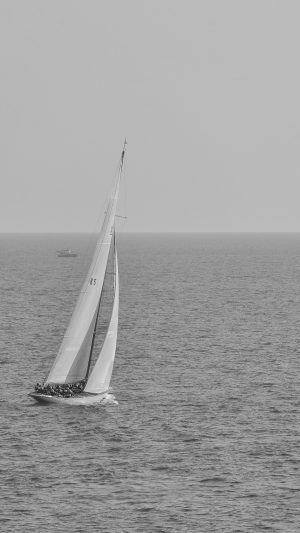 Boat Dark Bw Sea Ocean Nature Android wallpaper