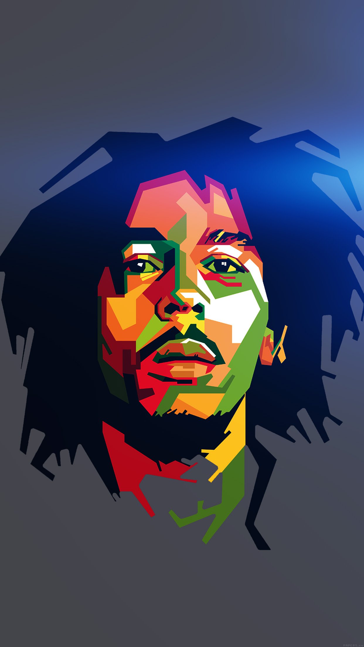 Bob Marley Blue Art Illust Music Reggae Celebrity Android wallpaper