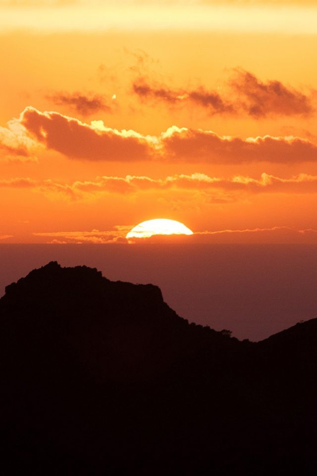 Canary Island Sunset Sky Mountain Nature Android wallpaper