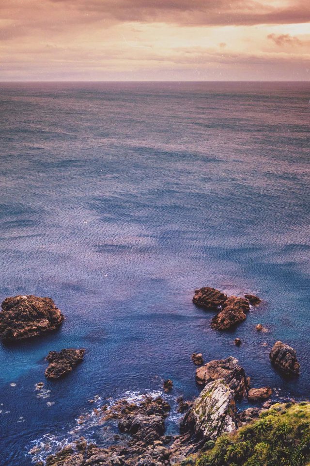 Cliff Sea Ocean Rock Nature Blue Android wallpaper