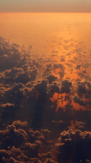 Cloud Nine Sky Fly Sunset Red Nature Android wallpaper