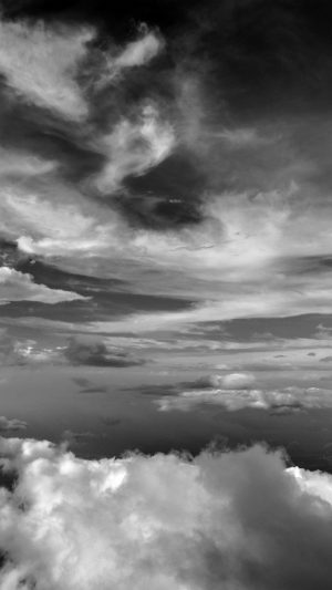 Cloud Sky Nature Dark Bw Android wallpaper