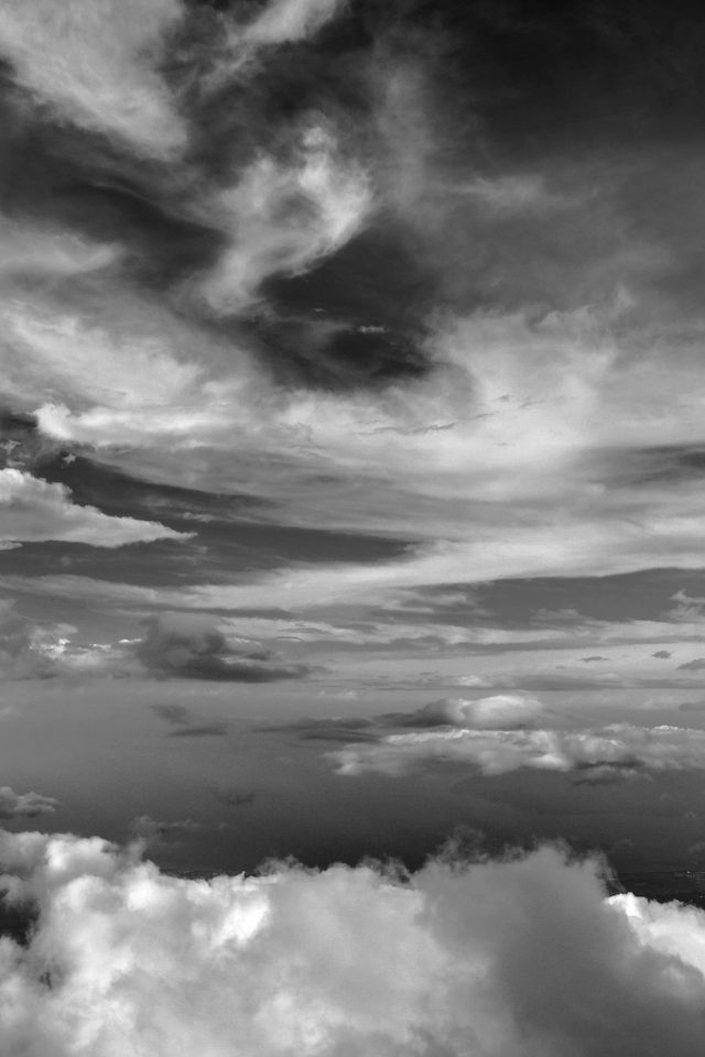 Cloud Sky Nature Dark Bw Android wallpaper