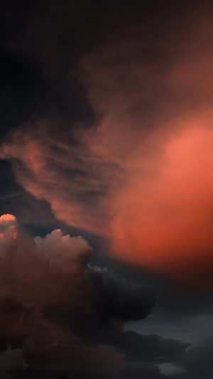 Cloud Sky Sunset Red Dark Nature Pattern Android wallpaper