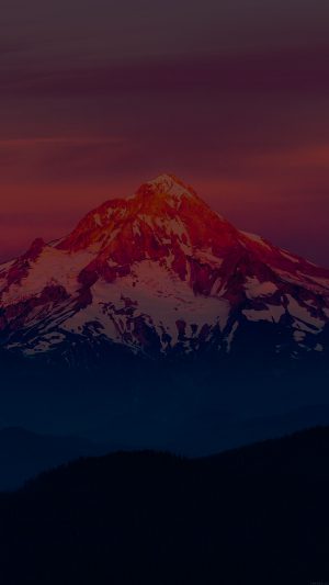 Dark Sunset Snow Mountain Nature Android wallpaper