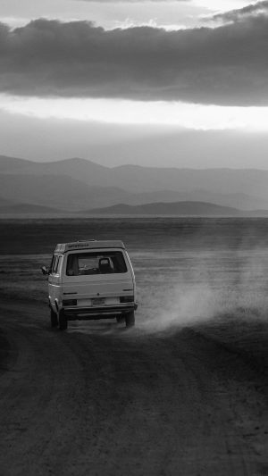 Desert Car Dark Bw Drive Nature Love Android wallpaper
