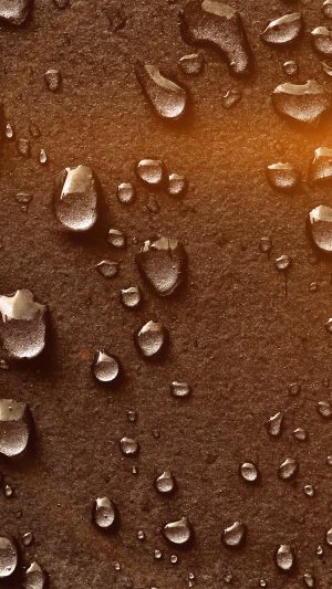 Drops Of Rain Brown Nature Texture Pattern Flare Android wallpaper