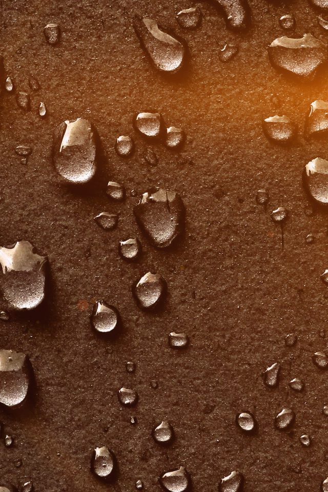 Drops Of Rain Brown Nature Texture Pattern Flare Android wallpaper