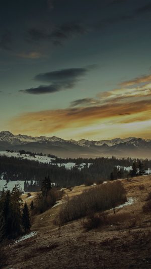 Fall Mountain Nature Sky Tomasz Paciorek Dark Android wallpaper