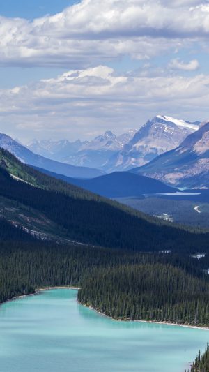 Fantastic Nature Mountain Lake Canada Blue Android wallpaper