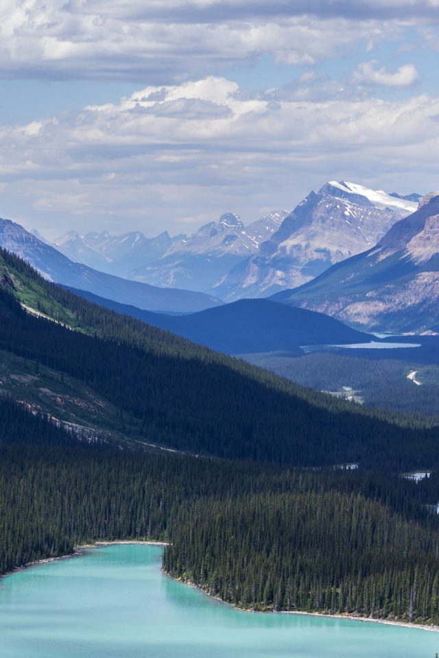 Fantastic Nature Mountain Lake Canada Blue Android wallpaper