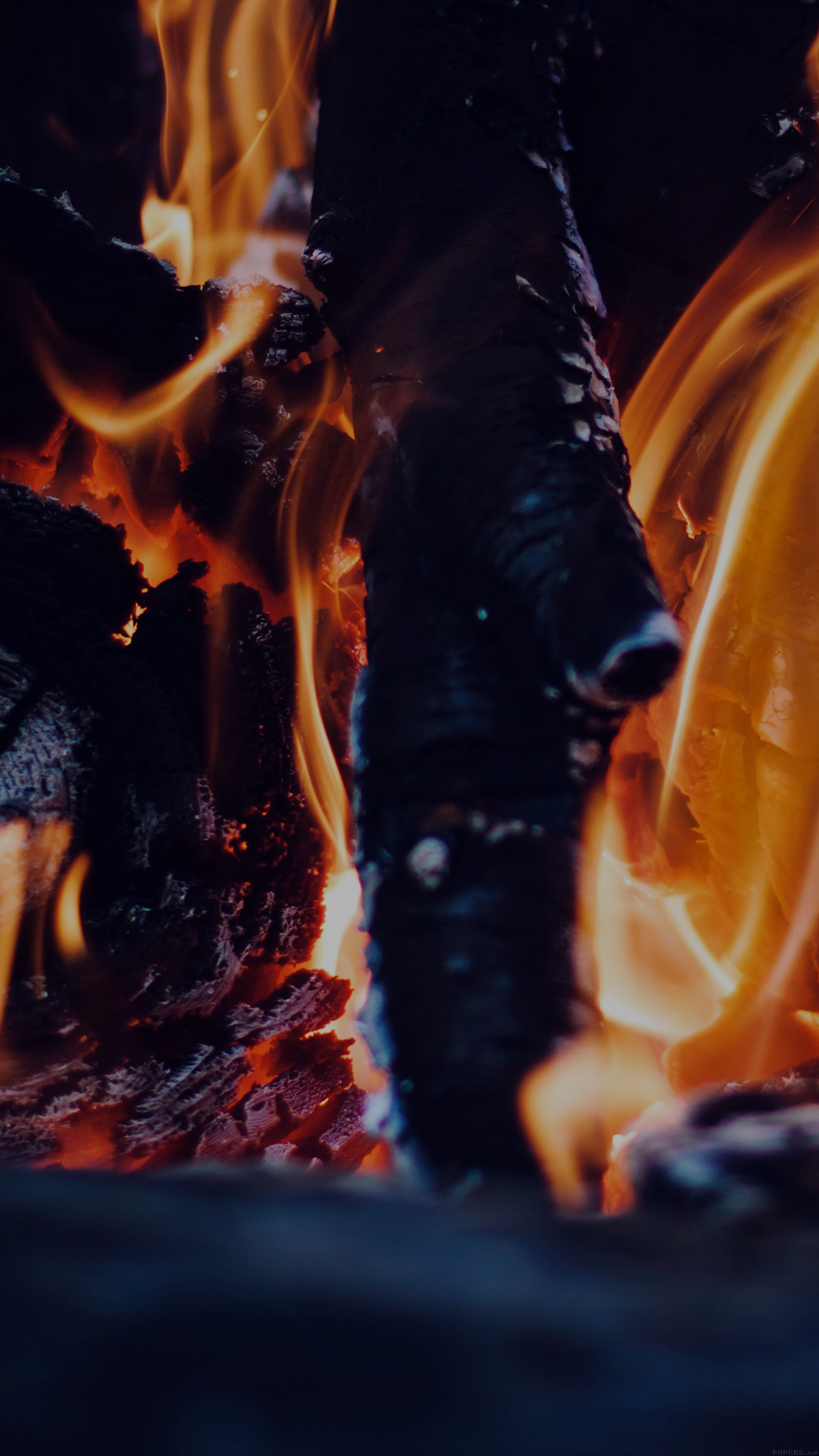Fire Camp Dark Thomas Lefebvre Nature Android wallpaper