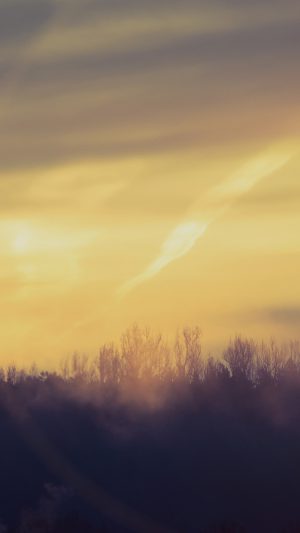 Fire Sunset Sky Nature Mountain Tree Red Android wallpaper