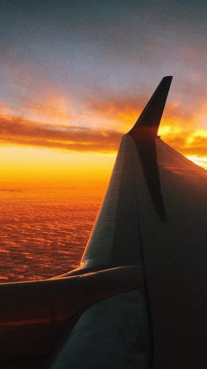 Fly Travel Sunset Red Nature Air Sky Android wallpaper