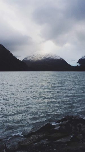 Fog Lake Mountain Nature Android wallpaper