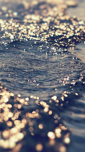 Gold Sea Beach Sunset Ocean Nature Android wallpaper