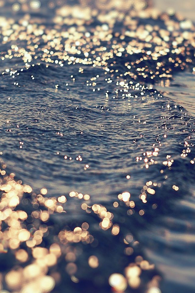 Gold Sea Beach Sunset Ocean Nature Android wallpaper