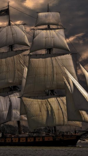 Great Ship Sea Cruise Water Fall Nature Android wallpaper