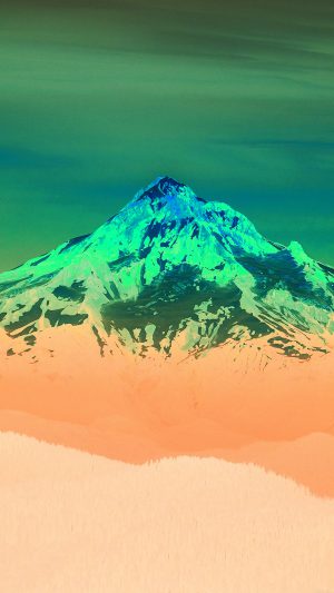 Green Sunset Snow Mountain Nature Android wallpaper