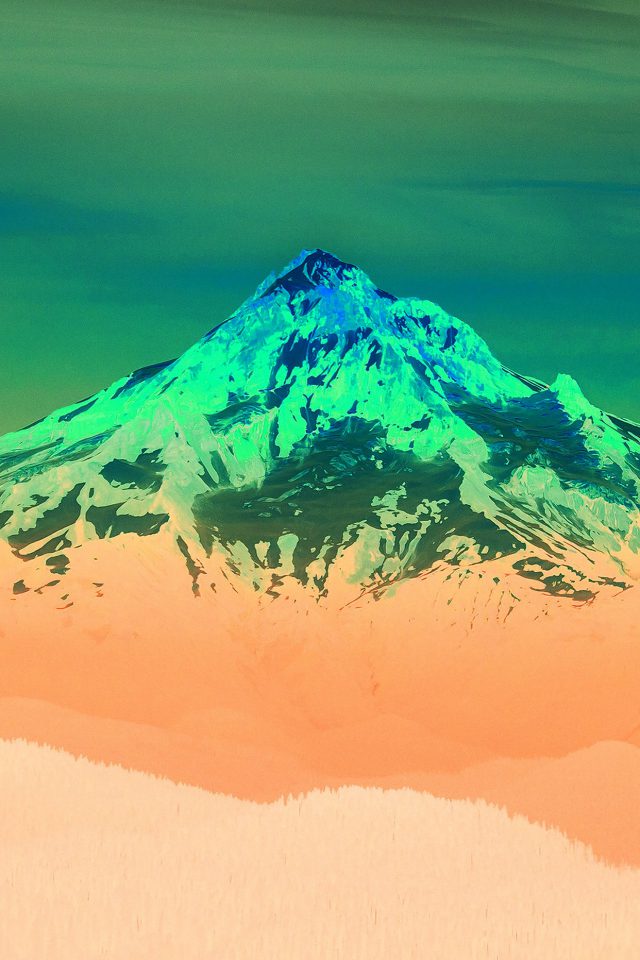 Green Sunset Snow Mountain Nature Android wallpaper