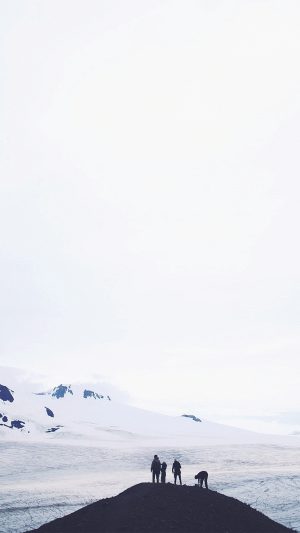 Iceland White Nature Snow Winter Mountain Android wallpaper