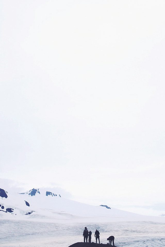 Iceland White Nature Snow Winter Mountain Android wallpaper