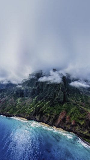 Island Of Awesome Sea Ocean Nature Woods Mountain Android wallpaper