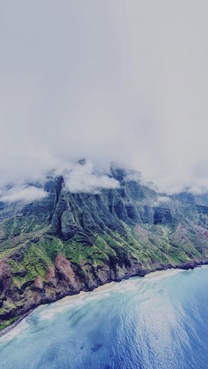 Island Of Awesome White Sea Ocean Nature Woods Mountain Android wallpaper