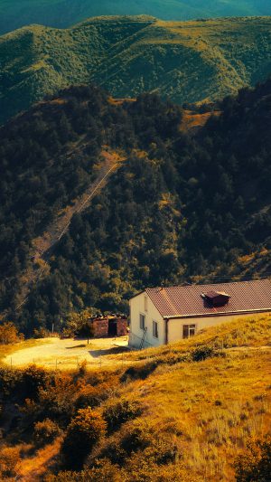 Karabakh Armenia Nature With Mountain House Fall Android wallpaper