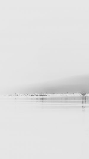 Lake City View Night Nature Awesome Bw White Android wallpaper