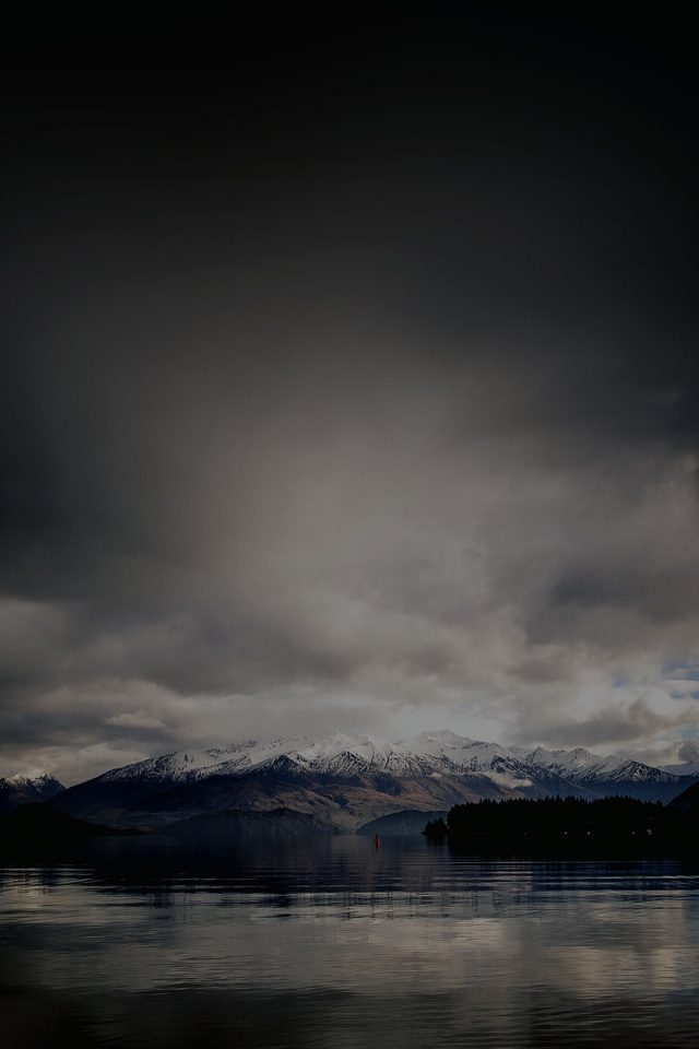 Lake Dark Mountain And Sky Nature Android wallpaper