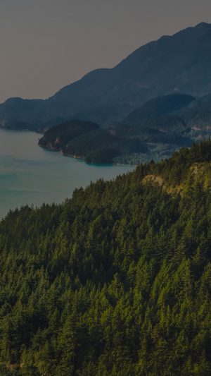 Lake Green Nature Wonderful Blue Summer Day Mountain Dark Android wallpaper