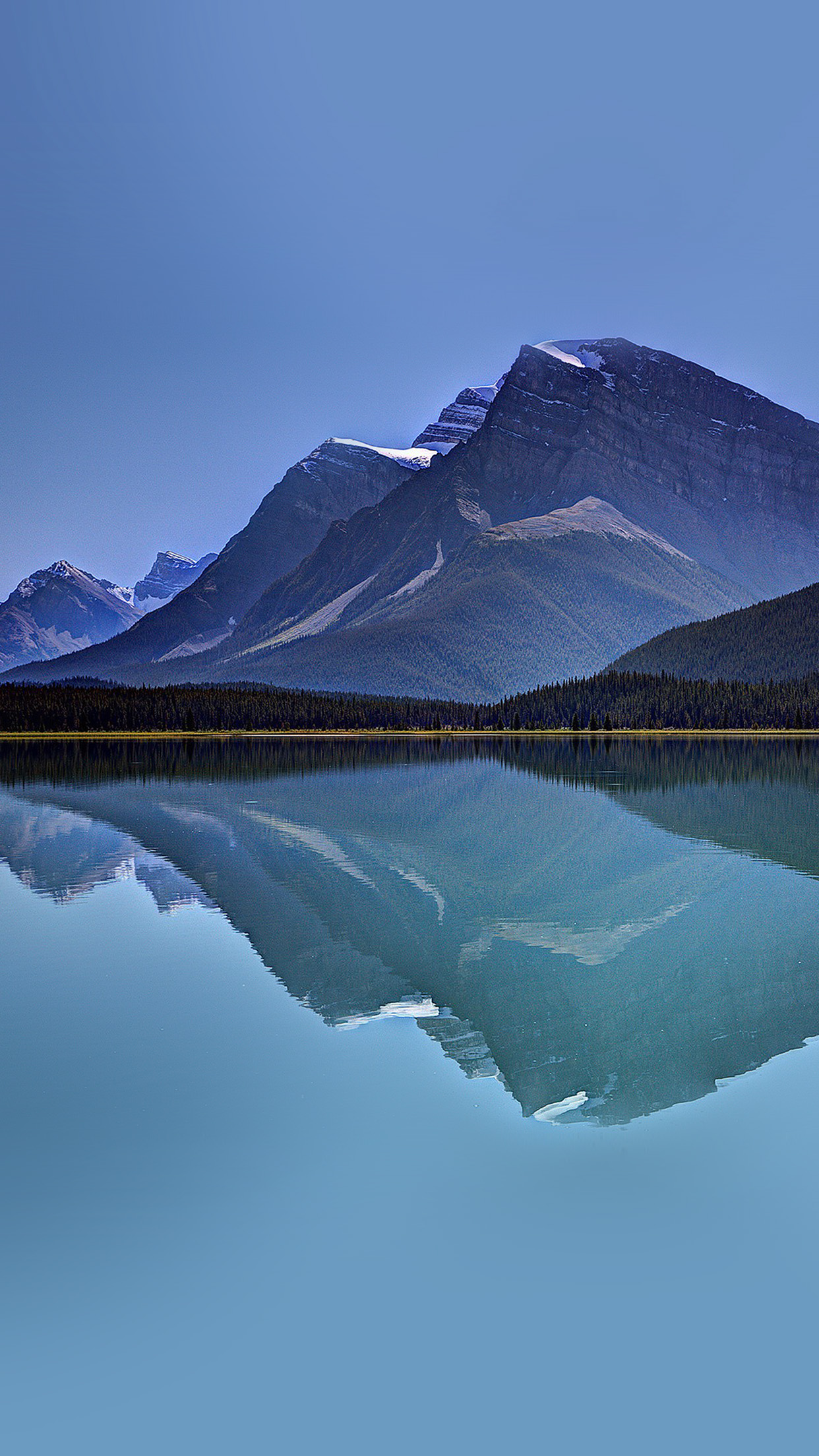 Lake Mountain Reflection Nature Blue Android wallpaper