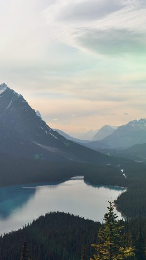 Lake Mountain Sky Clear Nature Flare Android wallpaper